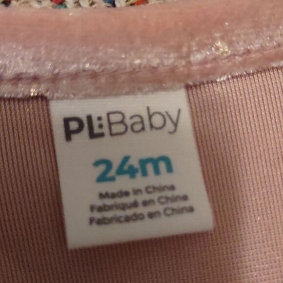 PL Baby 24m blush velour long sleeve top, heart applique excellent condition - Picture 5 of 7